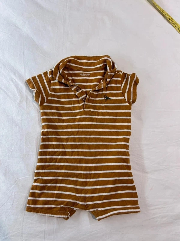 Combinaison à rayures vertbaudet marron blanc taille enfants 12 mois